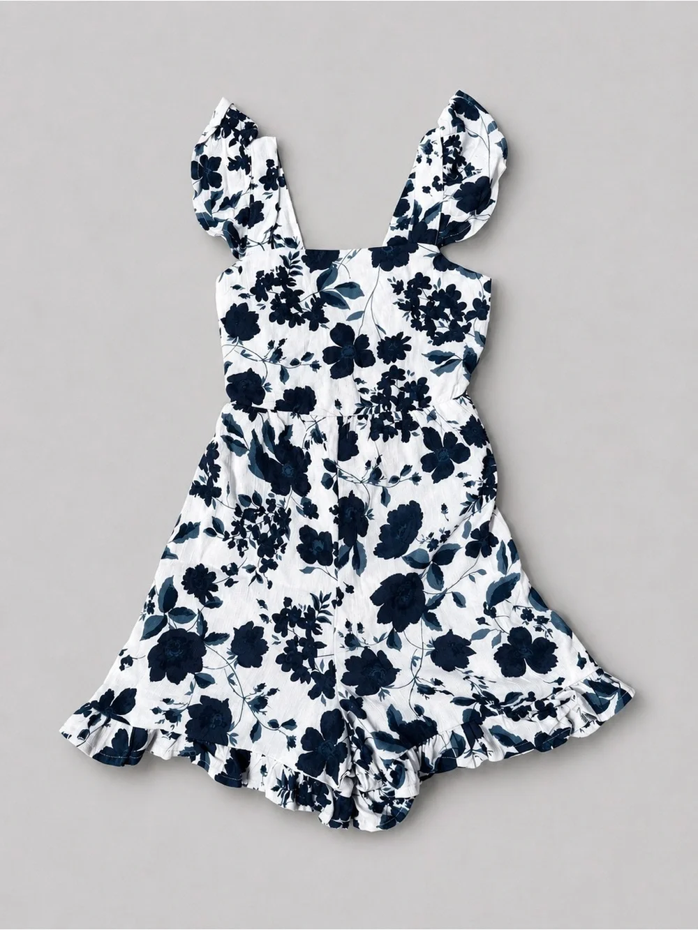 NWT Full Tilt Girls Navy Blue Floral Romper Shorts